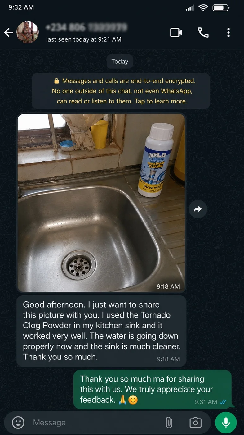 Customer testimonial — kitchen sink